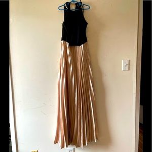 Xscape Black and Gold Maxi Dress